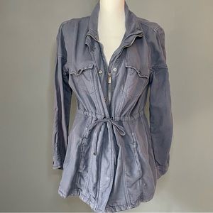 Calvin Klein Linen Blend Jacket Blue Size L